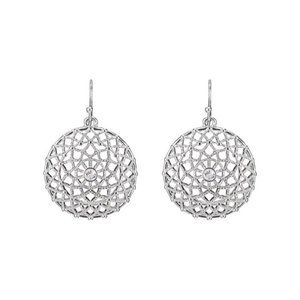 Medallion Silvertone Earrings Avon